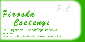 piroska csetenyi business card